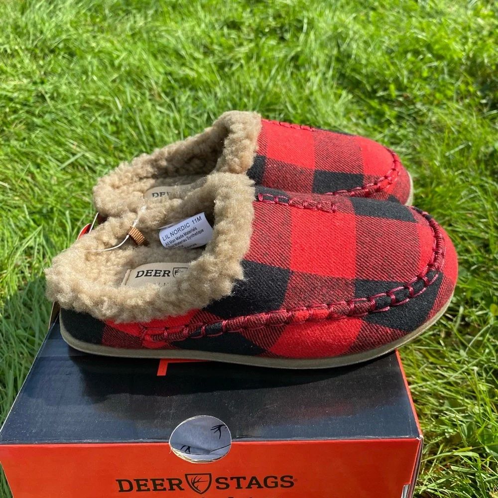 🆕 Deer Stags Kid's Lil Nordic Check Faux Shearling